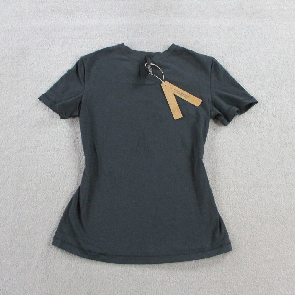 SKIMS Cotton Jersey T Shirt Womens XS Soot Black Crewneck Classic Casual Tee NWT - Picture 2 of 10